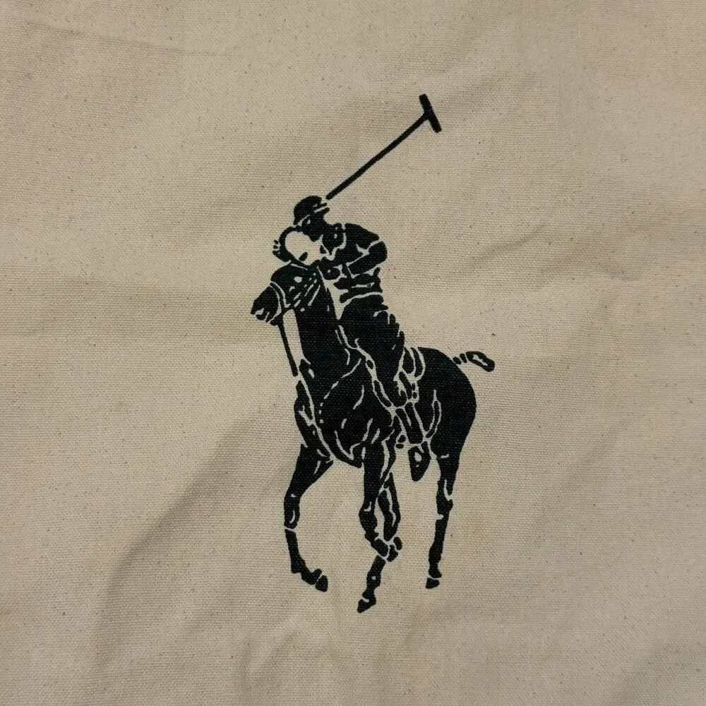 Polo Ralph Lauren Waterkeeper Alliance Organic Cotton Canvas Tote Bag Horse Logo